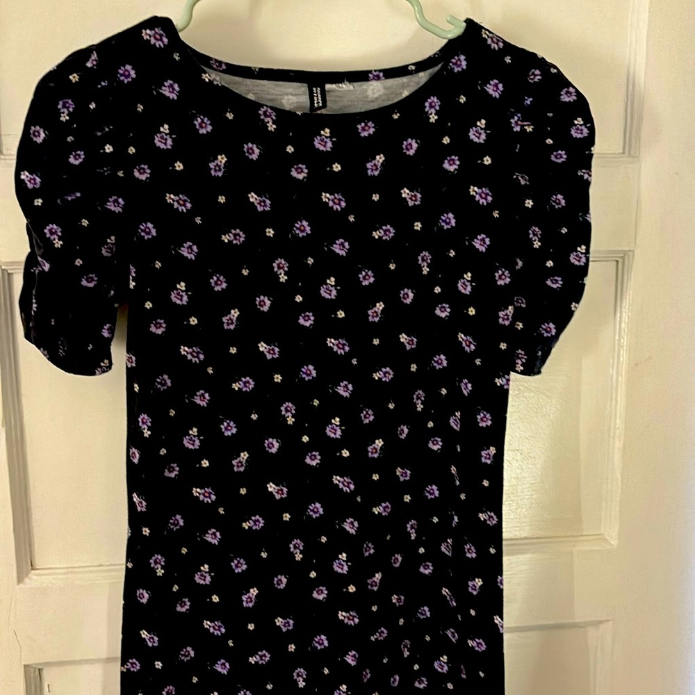 H&m puff sleeve midi dress with slit